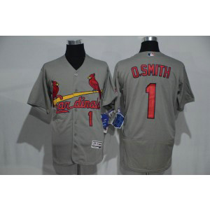 MLB Cardinals 1 Ozzie Smith Grey Flexbase Men Jerseys