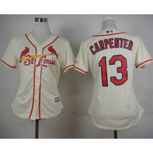 MLB Cardinals 13 Matt Carpenter Cream Alternate Women Jersey MLB Cardinals 13 Matt Carpenter Cream Alternate Women Jersey