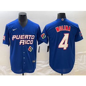 MLB Cardinals 4 Yadier Molina Blue World Series Men Jersey MLB Cardinals 4 Yadier Molina Blue World Series Men Jersey