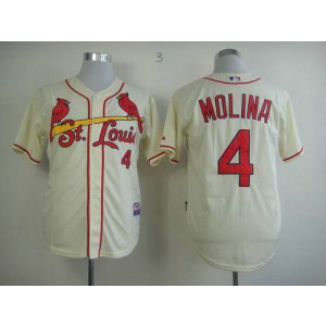 MLB Cardinals 4 Yadier Molina Cream Alternate Cool Base Men Jersey MLB Cardinals 4 Yadier Molina Cream Alternate Cool Base Men Jersey