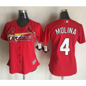 MLB Cardinals 4 Yadier Molina Red Women Jersey MLB Cardinals 4 Yadier Molina Red Women Jersey