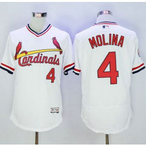 MLB Cardinals 4 Yadier Molina White Flexbase Cooperstown Men Jersey MLB Cardinals 4 Yadier Molina White Flexbase Cooperstown Men Jersey