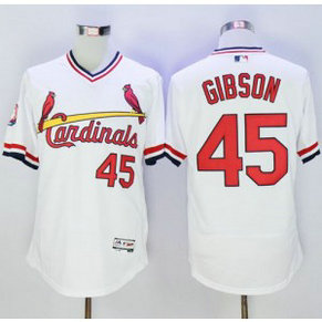 MLB Cardinals 45 Bob Gibson White Flexbase Cooperstown Men Jersey MLB Cardinals 45 Bob Gibson White Flexbase Cooperstown Men Jersey