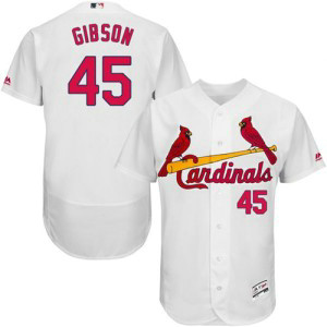 MLB Cardinals 45 Bob Gibson White Flexbase Men Jersey MLB Cardinals 45 Bob Gibson White Flexbase Men Jersey