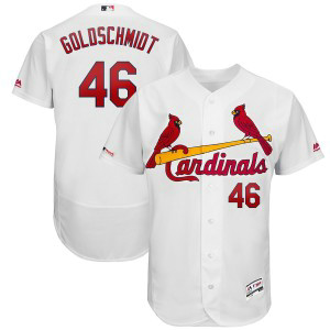 MLB Cardinals 46 Paul Goldschmidt White 150th Patch Flexbase Men Jersey