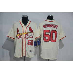 MLB Cardinals 50 Adam Wainwright Cream Flexbase Men Jersey MLB Cardinals 50 Adam Wainwright Cream Flexbase Men Jersey