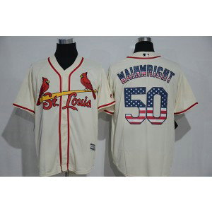MLB Cardinals 50 Adam Wainwright Cream USA Flag Men Jersey MLB Cardinals 50 Adam Wainwright Cream USA Flag Men Jersey