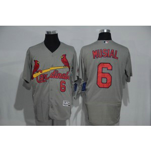 MLB Cardinals 6 Stan Musial Grey Flexbase Men Jersey MLB Cardinals 6 Stan Musial Grey Flexbase Men Jersey