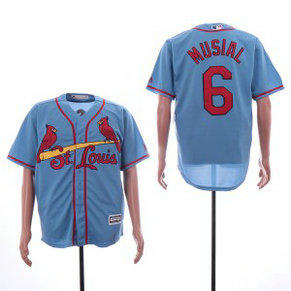 MLB Cardinals 6 Stan Musial Light Blue Cool Base Men Jersey MLB Cardinals 6 Stan Musial Light Blue Cool Base Men Jersey