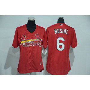MLB Cardinals 6 Stan Musial Red Women Jersey MLB Cardinals 6 Stan Musial Red Women Jersey