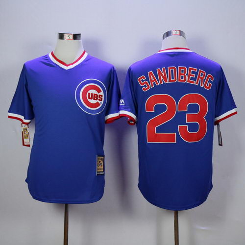 MLB Chicago Cubs #23 Ryne Sandberg Blue Throwback Jersey MLB Chicago Cubs #23 Ryne Sandberg Blue Throwback Jersey