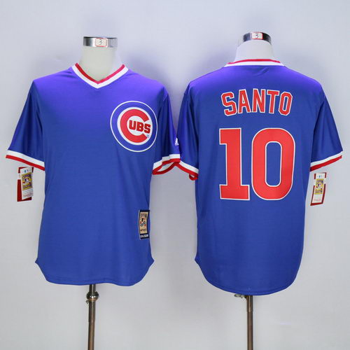 MLB Chicago Cubs 10 Ron Santo Blue Throwback Jersey MLB Chicago Cubs 10 Ron Santo Blue Throwback Jersey