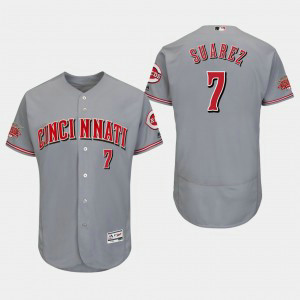 MLB Cincinnati Reds 7 Eugenio Suarez Grey FlexBase Men Jersey MLB Cincinnati Reds 7 Eugenio Suarez Grey FlexBase Men Jersey
