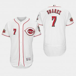 MLB Cincinnati Reds 7 Eugenio Suarez White FlexBase Men Jersey MLB Cincinnati Reds 7 Eugenio Suarez White FlexBase Men Jersey