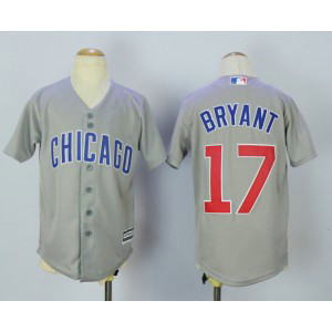 MLB Cubs 17 Kris Bryant Grey New Cool Base Youth Jersey MLB Cubs 17 Kris Bryant Grey New Cool Base Youth Jersey