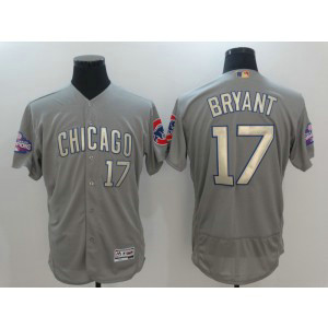 MLB Cubs 17 Kris Bryant Grey World Series Champions Gold Program Flexbase Men Jersey MLB Cubs 17 Kris Bryant Grey World Series Champions Gold Program Flexbase Men Jersey