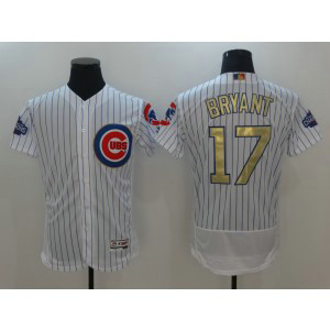 MLB Cubs 17 Kris Bryant White World Series Champions Gold Program Flexbase Men Jersey MLB Cubs 17 Kris Bryant White World Series Champions Gold Program Flexbase Men Jersey