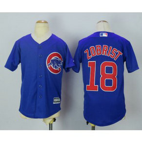 MLB Cubs 18 Ben Zobrist Blue New Cool Base Youth Jersey MLB Cubs 18 Ben Zobrist Blue New Cool Base Youth Jersey