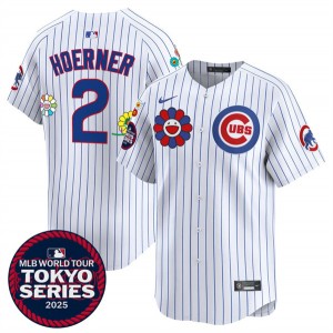 MLB Cubs 2 Nico Hoerner White 2025 Tokyo Series Nike Cool Base Men Jersey MLB Cubs 2 Nico Hoerner White 2025 Tokyo Series Nike Cool Base Men Jersey