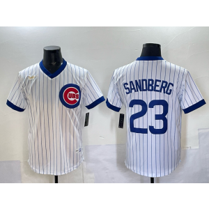 MLB Cubs 23 Ryne Sandberg White Throwback Men Jersey MLB Cubs 23 Ryne Sandberg White Throwback Men Jersey