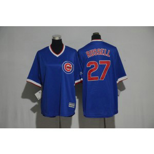 MLB Cubs 27 Addison Russell Blue Cooperstown Cool Base Men Jersey MLB Cubs 27 Addison Russell Blue Cooperstown Cool Base Men Jersey