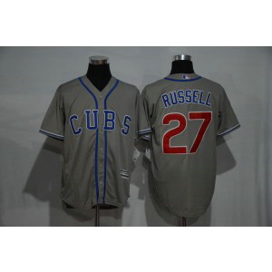 MLB Cubs 27 Addison Russell Grey New Cool Base Men Jersey MLB Cubs 27 Addison Russell Grey New Cool Base Men Jersey