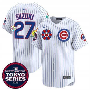 MLB Cubs 27 Seiya Suzuki White 2025 Tokyo Series Nike Cool Base Men Jersey MLB Cubs 27 Seiya Suzuki White 2025 Tokyo Series Nike Cool Base Men Jersey