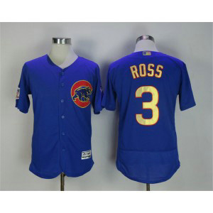 MLB Cubs 3 David Ross Blue World Series Champions Gold Program Flexbase Men Jersey MLB Cubs 3 David Ross Blue World Series Champions Gold Program Flexbase Men Jersey