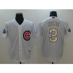 MLB Cubs 3 David Ross White 2017 Gold Program Cool Base Men Jersey