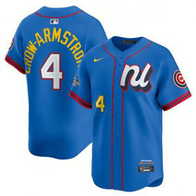 MLB Cubs 4 Pete Crow-Armstrong Blue National League 2025 All Star Nike Cool Base Men Jersey