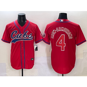 MLB Cubs 4 Pete Crow-Armstrong Red Nike Cool Base Men Jersey