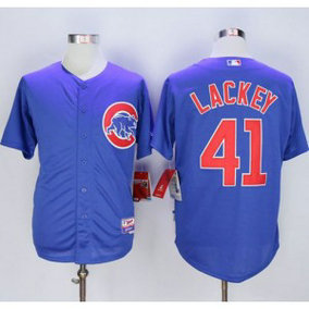 MLB Cubs 41 John Lackey Blue Alternate Cool Base Men Jersey MLB Cubs 41 John Lackey Blue Alternate Cool Base Men Jersey