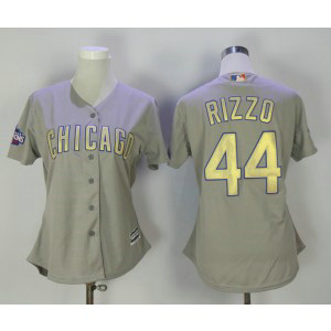 MLB Cubs 44 Anthony Rizzo Gray World Series Champions Gold Program Cool Base Women Jersey MLB Cubs 44 Anthony Rizzo Gray World Series Champions Gold Program Cool Base Women Jersey