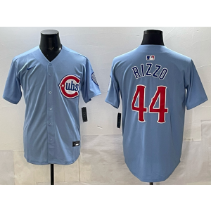 MLB Cubs 44 Rizzo Light Blue Nike Cool Base Men Jersey MLB Cubs 44 Rizzo Light Blue Nike Cool Base Men Jersey