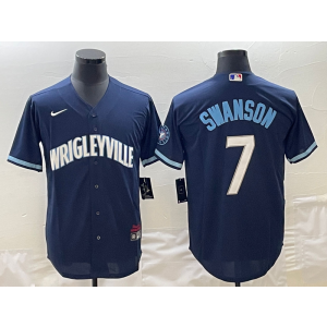 MLB Cubs 7 Dansby Swanson Blue City Nike Cool Base Mne Jersey MLB Cubs 7 Dansby Swanson Blue City Nike Cool Base Mne Jersey