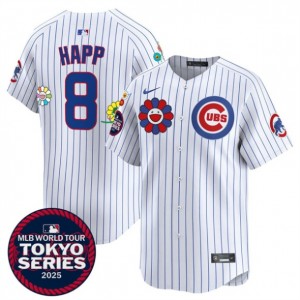 MLB Cubs 8 Ian Happ White 2025 Tokyo Series Nike Cool Base Men Jersey MLB Cubs 8 Ian Happ White 2025 Tokyo Series Nike Cool Base Men Jersey
