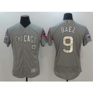 MLB Cubs 9 Javier Baez Grey World Series Champions Gold Program Flexbase Men Jersey MLB Cubs 9 Javier Baez Grey World Series Champions Gold Program Flexbase Men Jersey