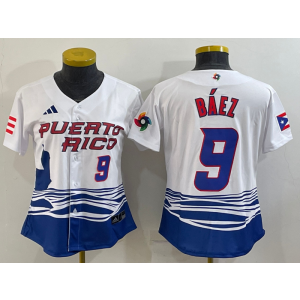 MLB Cubs 9 Javier Baez White 2023 World Baseball Classic Women Jersey MLB Cubs 9 Javier Baez White 2023 World Baseball Classic Women Jersey