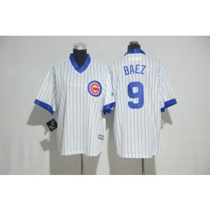 MLB Cubs 9 Javier Baez White Cooperstown Cool Base Men Jersey MLB Cubs 9 Javier Baez White Cooperstown Cool Base Men Jersey