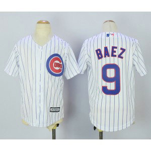 MLB Cubs 9 Javier Baez White New Cool Base Youth Jersey MLB Cubs 9 Javier Baez White New Cool Base Youth Jersey