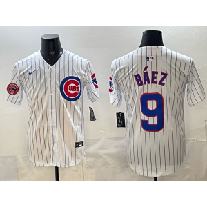MLB Cubs 9 Javier Baez White Nike Cool Base Men Jersey MLB Cubs 9 Javier Baez White Nike Cool Base Men Jersey