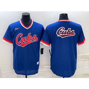 MLB Cubs Blank Blue Baseball Logo Nike Throwback Men Jersey MLB Cubs Blank Blue Baseball Logo Nike Throwback Men Jersey