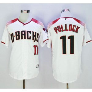 MLB Diamondbacks 11 A. J. Pollock White Brick New Cool Base Men Jersey MLB Diamondbacks 11 A. J. Pollock White Brick New Cool Base Men Jersey