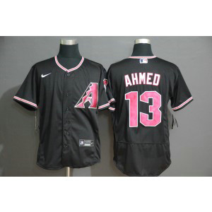 MLB Diamondbacks 13 Nick Ahmed Black Flexbase Men Jersey