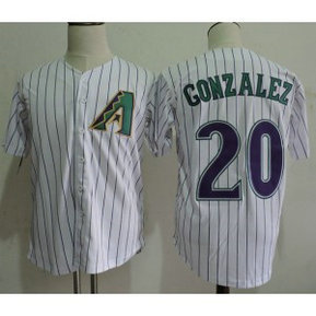 MLB Diamondbacks 20 Luis Gonzalez White Strip Throwback Men Jersey MLB Diamondbacks 20 Luis Gonzalez White Strip Throwback Men Jersey