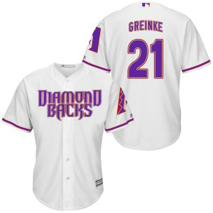 MLB Diamondbacks 21 Zack Greinke White Purple New Cool Base Men Jersey MLB Diamondbacks 21 Zack Greinke White Purple New Cool Base Men Jersey