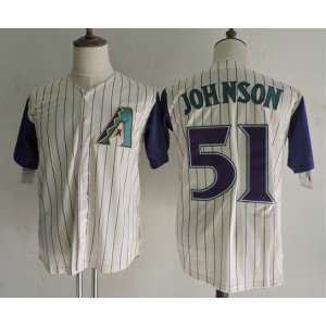 MLB Diamondbacks 51 Randy Johnson White Throwback Men Jersey MLB Diamondbacks 51 Randy Johnson White Throwback Men Jersey
