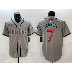 MLB Diamondbacks 7 Corbin Carroll Grey Nike Cool Base Men Jersey