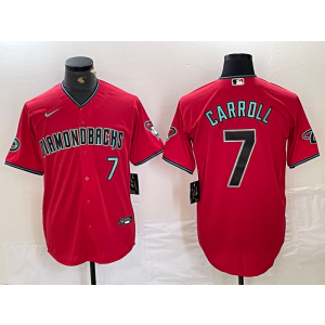 MLB Diamondbacks 7 Corbin Carroll Red Nike Cool Base Men Jersey MLB Diamondbacks 7 Corbin Carroll Red Nike Cool Base Men Jersey