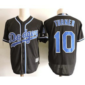 MLB Dodgers 10 Justin Turner Black New Cool Base Men Jersey MLB Dodgers 10 Justin Turner Black New Cool Base Men Jersey